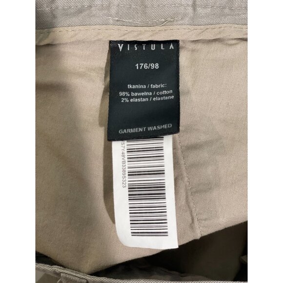 Vistula Mens Cotton & Elastane Garment Washed Khaki Pants 176/98 - Picture 9 of 15